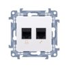 Gniazdo komputerowe RJ45 kat. 6 + telefoniczne RJ11, biały