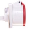 Gniazdo tablicowe proste 5P 16A 400V czerwone IP44 1385
