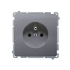 SIMON BASIC Gniazdo pojedyncze z uziemieniem srebrny mat metalizowany BMGZ1.01/43 KONTAKT SIMON