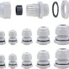 PG9 IP68 Cable Gland - White - 10 pcs