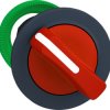 Toggle switch, 2 positions, unlit, latching, waistband round, red, front ring gray, 90°, mounting Ø 30.5 mm, ZB5FD204