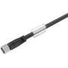 Sensor actuator cable, M8-cable plug, angled to M8-cable socket, straight, 3 pole, 0.3 m, PUR, black, 4 A, 1073020030