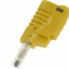 1086-GE Wtyk 4mm, z tuleją ruchomą i dodat. gniazdem 4mm do połączeń wieżowych, przył.przykręcane, żółty, ELECTRO-PJP, 1086GE, 1