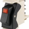 Rocker switch, red, 1 pole, On-Off, off switch, 7 A/250 VAC, IP40, illuminated, 1550.1902