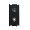 Gniazdo audio głośnikowe 2xRCA 1M Modul czarny bez ramki TEM do PD12 KM22SB-B