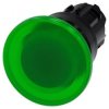 Przycisk grzybkowy podświetlany, 22 mm, okrągły, tworzywo sztuczne, zielony, 40 mm, impulsowy 3SU1001-1BD40-0AA0