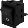 MK1061B Przełącznik kołyskowy, włącz-wyłącz 230V czarny (DPST) otwór montażowy: 31x22.3mm