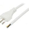 Kabel: 3X1mm2, Cei 23-50 (L) Wtyk, 1M, 10A Lt-319 3X1.0 Wht 1M End Cut