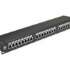 Patch Panel Rack 19 Cali 1U Kat.6 24P Ftp Z Półką Czarny Neku