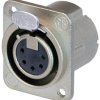 XLR panel socket, 5 pole, silver-plated, zinc die casting, NC5FD-LX-M3