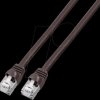 1m VOIP patch cable Cat.6, black, short grommet