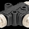 60578 M12 T-splitter, A-coded, 4 pin, 1x plug > 2x plug