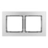 DECO Ramka uniwersalna podwójna - aluminium szczotkowane (ramka: srebrna spód: grafitowy) 7-11-DRA-2