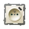 AS Gniazdo pojedyncze z uziemieniem z przesłonami torów prądowych z ładowarką USB ecru GP-1GZPUSB/m/27 OSPEL