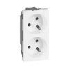 Simon Connect Gniazdo podwójne S500 z uziemieniem 2x230V 16A bez sygnalizacji nożowe czysta biel 50000468-030