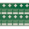 RS PRO Tablica pierwszej pomocy, Poliester, Biały, Zielony, Tamperproof First Aid Inspection Labels 25 mm