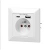 Gniazdo siec. 230V z ładow2xUSB USB-A + USB-C 2,8A OR-AE-13232 ORNO