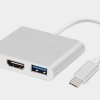 Adapter wtyk USB C/gn. USB C+gn. USB+gn. HDMI z przewodem Talvico
