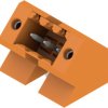 Pin header, 3 pole, pitch 3.5 mm, angled, orange, 1643340000