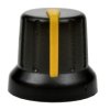 Gałka; N4; 6mm; żółty; czarny; fi 16/12mm; 14mm; plastik; Elzar