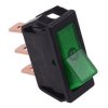 Green 12V illuminated On-Off Rectangle Rocker Switch SPST 20A R13-249B-01