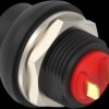 Pushbutton, 1 pole, black, unlit , 0.12 A/125 VAC, 0.2 A/50 VDC, 13.6 mm, IP68, 2329328-1