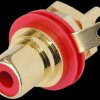 NYS367-2 RCA panel jack, gold, red colour ID ring