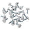 Sealey PTNP1 Number Plate Screw Plastic Enclosed Head Ø4.8 x 18mm White Pack 50