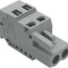 Socket header, 2 pole, pitch 5 mm, angled, gray, 231-102/102-000