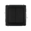DECO Wyłącznik 2-biegunowy zwierny przycisk (dwa klawisze bez piktogramów osobne zasilanie) czarny mat 12DWP-44.2 KARLIK