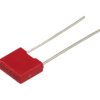 Kondensator; poliestrowy; MKT; 100nF; 100V; TS05 0.1uF 100V +/-5; 5%; 2,5x6,5x7,2mm; 5mm; luzem; -40...+85°C; Suntan; RoHS