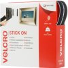 Velcro tape, 20 mm, with adhesive and fleece part, black, 10 m, VEL-EC60220