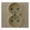 KIER Gniazdo podwójne z uziemieniem z przesłonami beżowy GP-2WZP/01 OSPEL