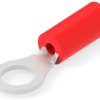 Insulated ring cable lug, 0.25-1.6 mm², AWG 22 to 16, 5.2 mm, M5, red, 130008