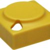 Push button, with LED window, pitch 16 mm, (L x W x H) 15.5 x 15.5 x 6.8 mm, yellow, for single pushbutton, 829.000.081