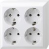 REV 4 x Komplet Gniazdo elektryczne biały 0510172555 1 szt.