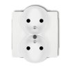 DECO Gniazdo podwójne do ramki DECO Soft z uziemieniem 2x 2P+Z przesłony torów prądowych biały DGPRSO-2zp KARLIK