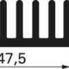 Extruded heatsink, (L x W x H) 50 x 47.5 x 19 mm, black anodized, KS 47.1 50 E