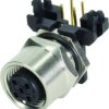 Socket, 5 pole, solder cup, screw locking, angled, 21033214501
