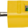 Quick pressure clamp, 4 mm, yellow/green, 30 VAC/60 VDC, 16 A, 4 mm plug, nickel-plated, SDK 502 / GNGE