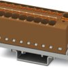 Distribution block, push-in connection, 0.2-6.0 mm², 19 pole, 32 A, 6 kV, brown, 3273646