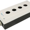 Obudowa przycisku; LAY5-BP04; biało-czarny; plastik; IP54; z dławnicą PG13,5; poczwórna; 196x72x65mm; panelowe 22mm; YUMO; RoHS