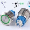 Przełącznik stabilny 19mm LED zielony 12-24V
