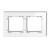 Ramka Uniwersalna Podwójna - Szkło (Ramka: Biała Spód: Biały) 0-0-Drg-2