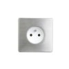 Gniazdko Elektryczne Białe Pojedyncze Ramka Stal Szczotkowana Gn-Ss01b