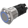 EAO 82-4552.2123 16mm Illum PButton Alu Flush Screw Maint. Ag Ring Blue 12VAC/DC