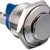 Vandal-proof pushbutton, 1 pole, silver, unlit , 2 A/48 V, mounting Ø 18 mm, IP65, MP0042/3