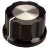 SCI RN-99D(Ø6.4mm) Control Knob-Black/Silver Cap-White Line-6.4mm Shaft 26.8mm