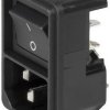 Combination element plug C14, 3 pole, snap-in, plug-in connection, black, 4302.2003