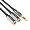 Kabel słuchawkowy Ugreen AV123 minijack 3.5 mm (męski) - 2x minijack 3.5mm (żeński) - czarny